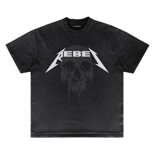 Rebel Metal Skull T-shirt - Off White